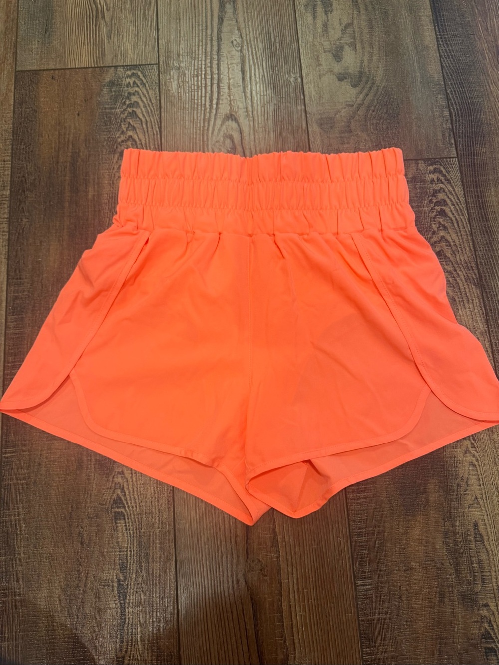 Women's High-Waist Active Shorts - Neon Coral